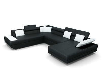 Leather sofa couch upholstery corner set living landscape XXL big corner sofa 2719D