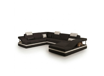 Living room sectional leather sofa couch upholstered corner set
