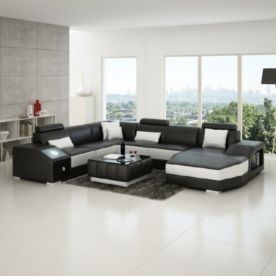Living area corner sofa leather sofa couch upholstered corner suite new