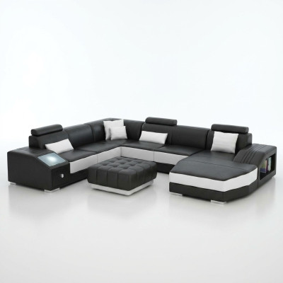Living area corner sofa leather sofa couch upholstered corner suite new