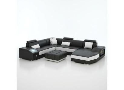 Living area corner sofa leather sofa couch upholstered corner suite new