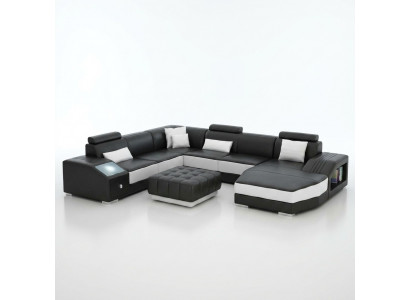 Living area corner sofa leather sofa couch upholstered corner suite new