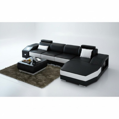 Living room landscape upholstered corner sectional sofa set landscape leather new / 2724B