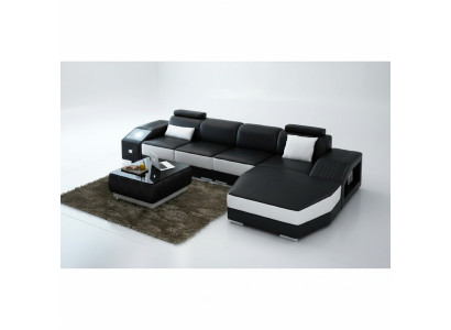 Living room landscape upholstered corner sectional sofa set landscape leather new / 2724B