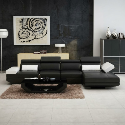 Living area upholstered corner sectional sofa couch suite landscape leather - AlfredC
