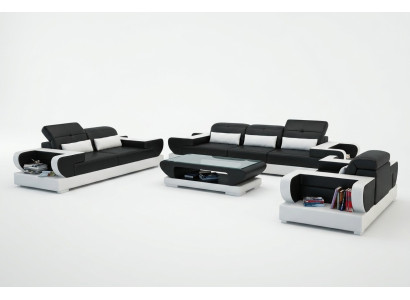 Sofa set Couch Upholstery Leather Seating Suite 3+2+1 Set Modern Sofa Detmold