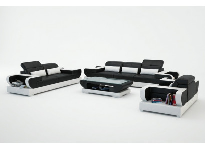 Sofa set Couch Upholstery Leather Seating Suite 3+2+1 Set Modern Sofa Detmold