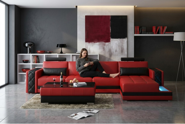 Corner sofa leather sofa Big XXL U-shape living landscape sofa couch set new H2211B