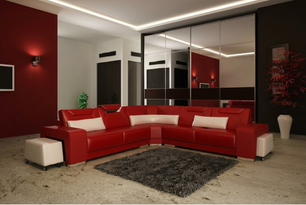 Seating landscape upholstered corner sofa couch set landscape leather seat PH739