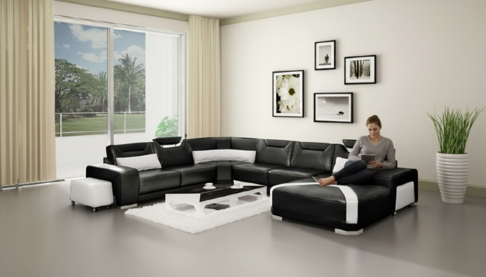 Sectional Upholstered Living Landscape Couch Sofa Living Landscape U-Shape Seat Corner PH739C
