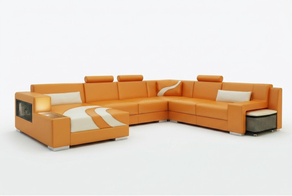 Living Area Couch Upholstered Corner Set Designer Leather Sofa Big Sofa New V015A