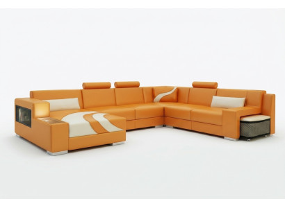 Living Area Couch Upholstered Corner Set Designer Leather Sofa Big Sofa New V015A