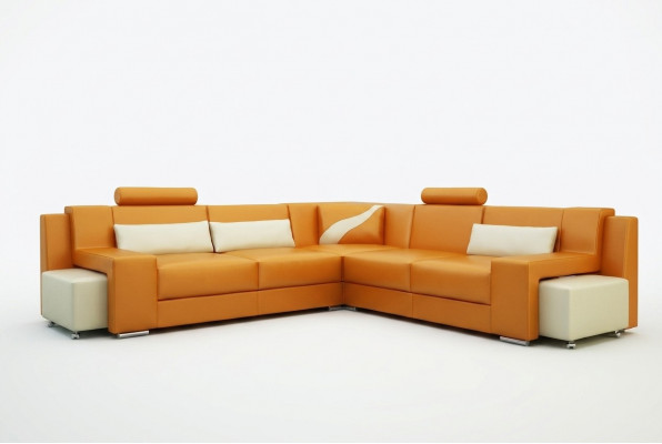 Living landscape upholstered corner corner sofa seating couch set landscape leather V015B