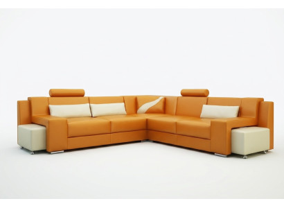 Living landscape upholstered corner corner sofa seating couch set landscape leather V015B