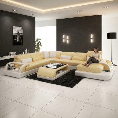 Living area couch, upholstered corner suite, designer leather sofa, big sofa lounges