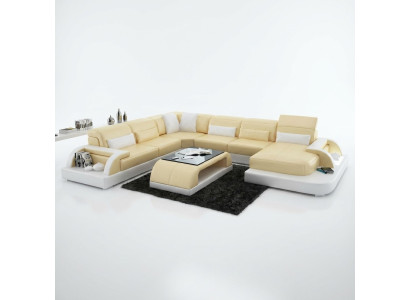 Living area couch, upholstered corner suite, designer leather sofa, big sofa lounges