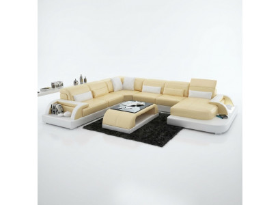 Living area couch, upholstered corner suite, designer leather sofa, big sofa lounges