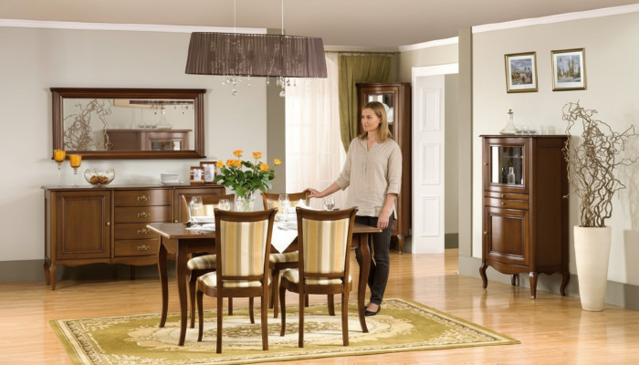 Classic dining room set sideboard table chairs display cabinet living room set Italy new
