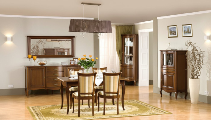 Classic dining room set sideboard table chairs display cabinet living room set Italy new