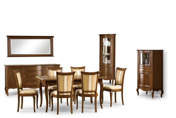 Classic dining room set sideboard table chairs display cabinet living room set Italy new