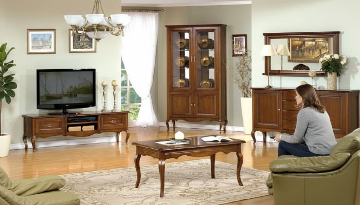 Living Room Set Display Cabinet TV Stand Coffee Table Dresser Classic Italian Style Furniture