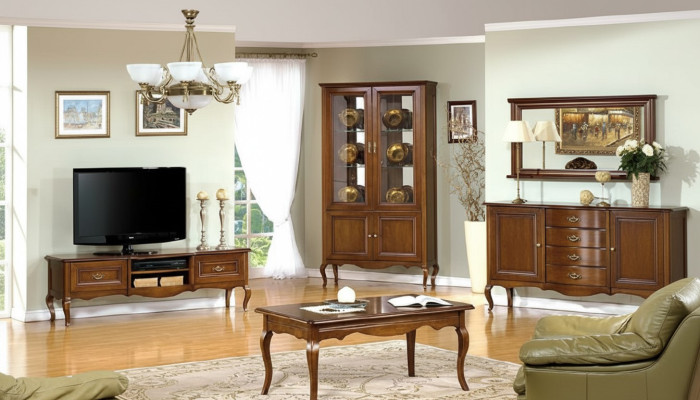Living Room Set Display Cabinet TV Stand Coffee Table Dresser Classic Italian Style Furniture