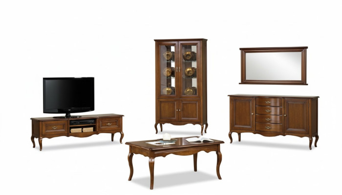 Living Room Set Display Cabinet TV Stand Coffee Table Dresser Classic Italian Style Furniture