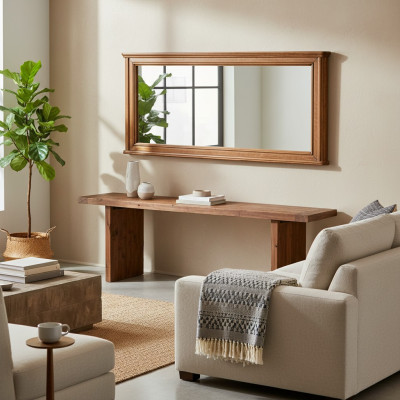 WALL MIRROR WOOD-FRAMED MIRROR FRAME RECTANGULAR MIRROR DESIGNER Prato PR-L1