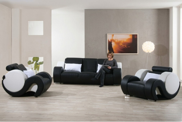 Sofa set couch upholstered sofa set 3+1+1 leather couches sofas complete new 1094