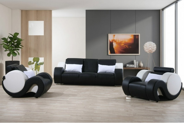 Sofa set couch upholstered sofa set 3+1+1 leather couches sofas complete new 1094