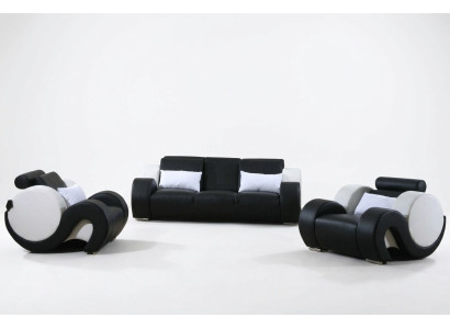 Sofa set couch upholstered sofa set 3+1+1 leather couches sofas complete new 1094