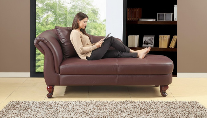 Lounge Liège Ottoman Upholstered Sofa Office Relax Leather Chaise Longue New 1672