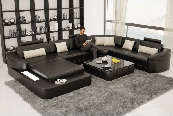 Living landscape couch upholstery corner suite designer leather sofa big sofa Kelcher