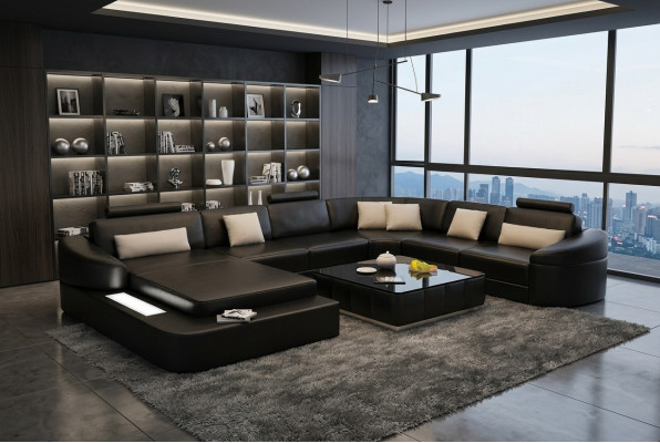 Living landscape couch upholstery corner suite designer leather sofa big sofa Kelcher