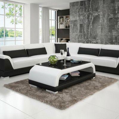 Designer Coffee Table Upholstered Table Leather Glass Modern Tables 6108