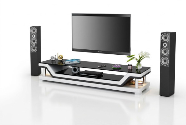 RTV TV Sideboard Leather Glass Table Television Cabinet Table Designer 3009