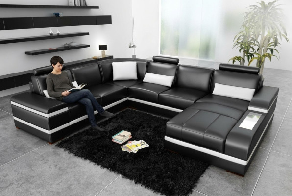 Corner sofa leather sofa big XXL U shape living landscape sofa couch set new H2218