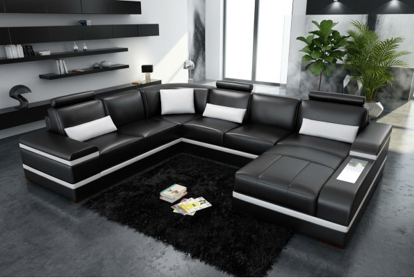 Corner sofa leather sofa big XXL U shape living landscape sofa couch set new H2218