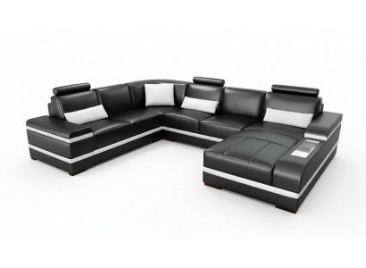 Corner sofa leather sofa big XXL U shape living landscape sofa couch set new H2218