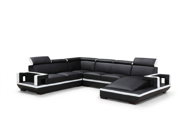Living landscape couch upholstery corner set designer leather sofa big sofa new 5102