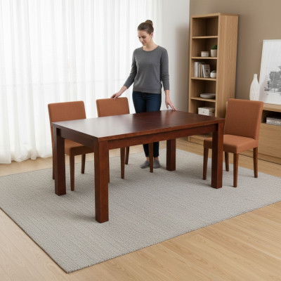 Table Dining Table Wooden Table XXL Conference Table 70X120cm Extendable 120X160cm