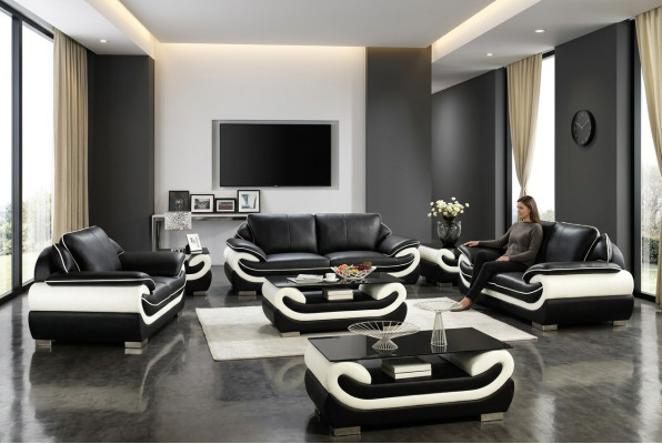 Sofa Suite Couch Upholstery Sofa Set 3+2+1 Leather Couches Sofas Suite Seat T777