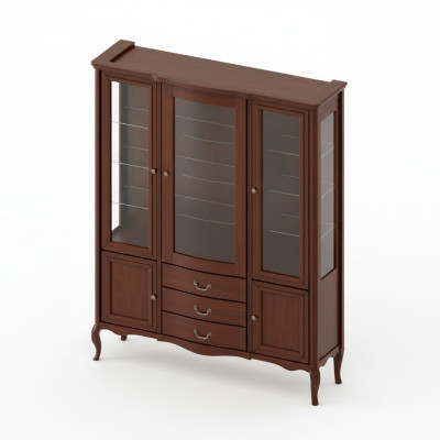 Large Cabinet Solid Hardwood Rustic Classic Display Cabinet PR-W3