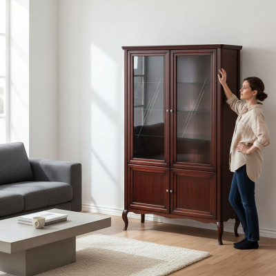 Cabinet Classical Display Cabinet Solid Wood Real Wood - Model PR-W2