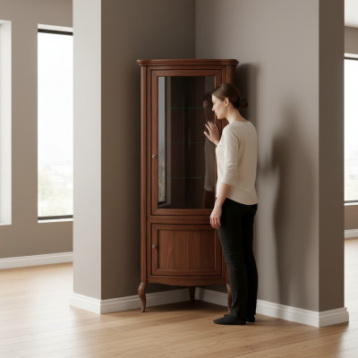 Corner cabinet solid wood wood cabinet classic display cabinet display cupboard - PR-W-N