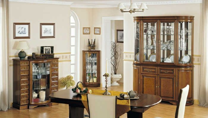 Complete living room display cabinet sideboard table display cabinet dining room set 4-piece