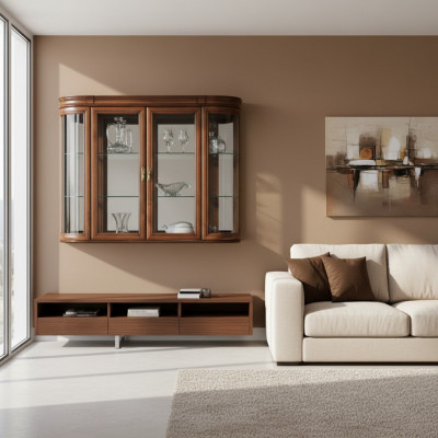 Solid Wood Display Cabinet Hanging Display Wall Cabinet Classic Designer Mirror - Z-W3