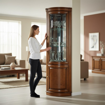 Classic showcase cabinet rustic glass cabinet display case Z-WN