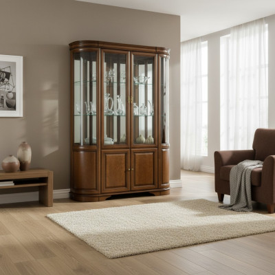 Solid Wood Handcrafted Rustic Cabinet Classic Display Cabinet Vitrine-Z-W2