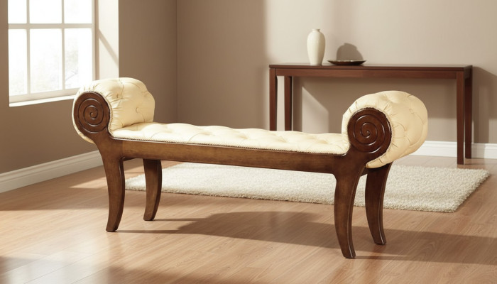CLASSIC RETRO RUSTIC FOOTSTOOL OTTOMAN BENCH - Model N